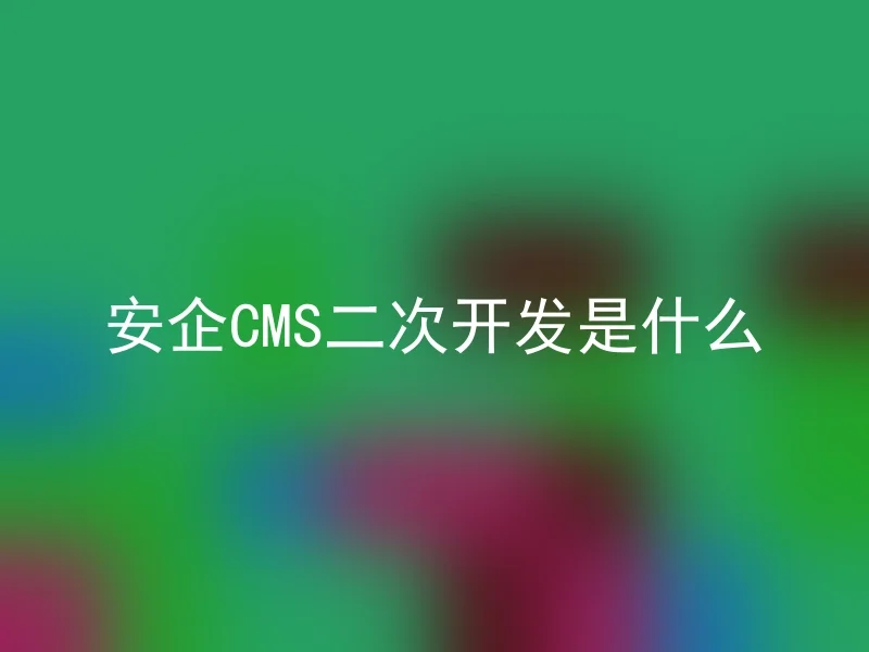 What is Security CMS Secondary Development?