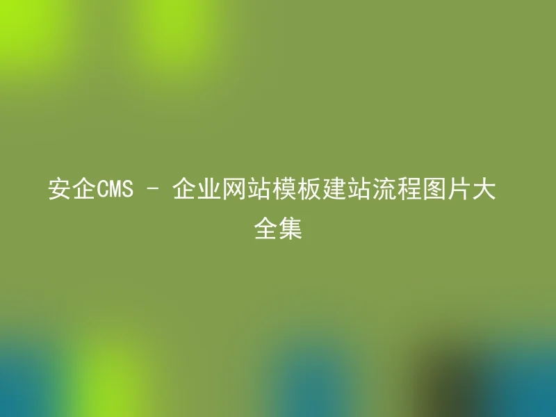 Anqi CMS - Collection of corporate website template website building process pictures