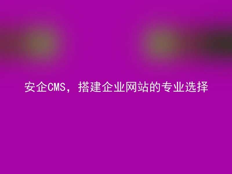 SafeCMS, the professional choice for building corporate websites
