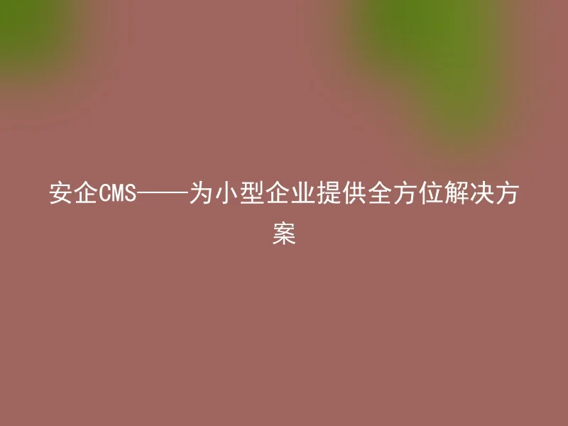 Anqi CMS – Provide all-round solutions for small businesses